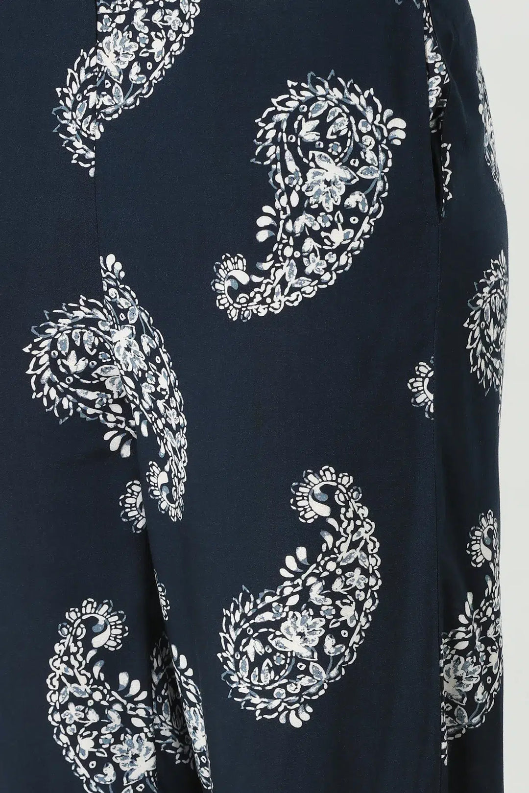 Dark Blue Rayon Co-Ord Trouser