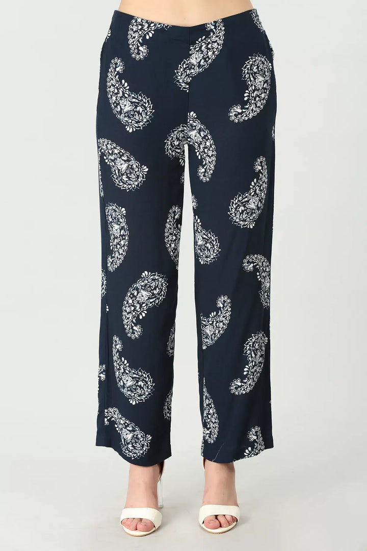 Dark Blue Rayon Co-Ord Trouser