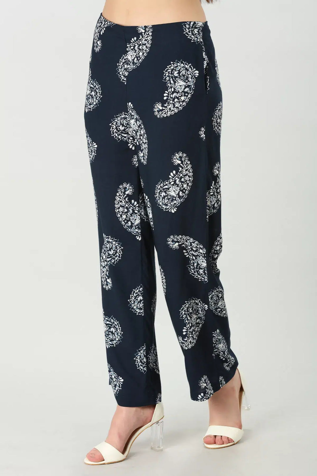 Dark Blue Rayon Co-Ord Trouser