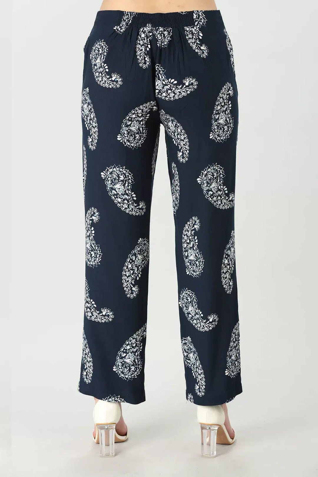 Dark Blue Rayon Co-Ord Trouser