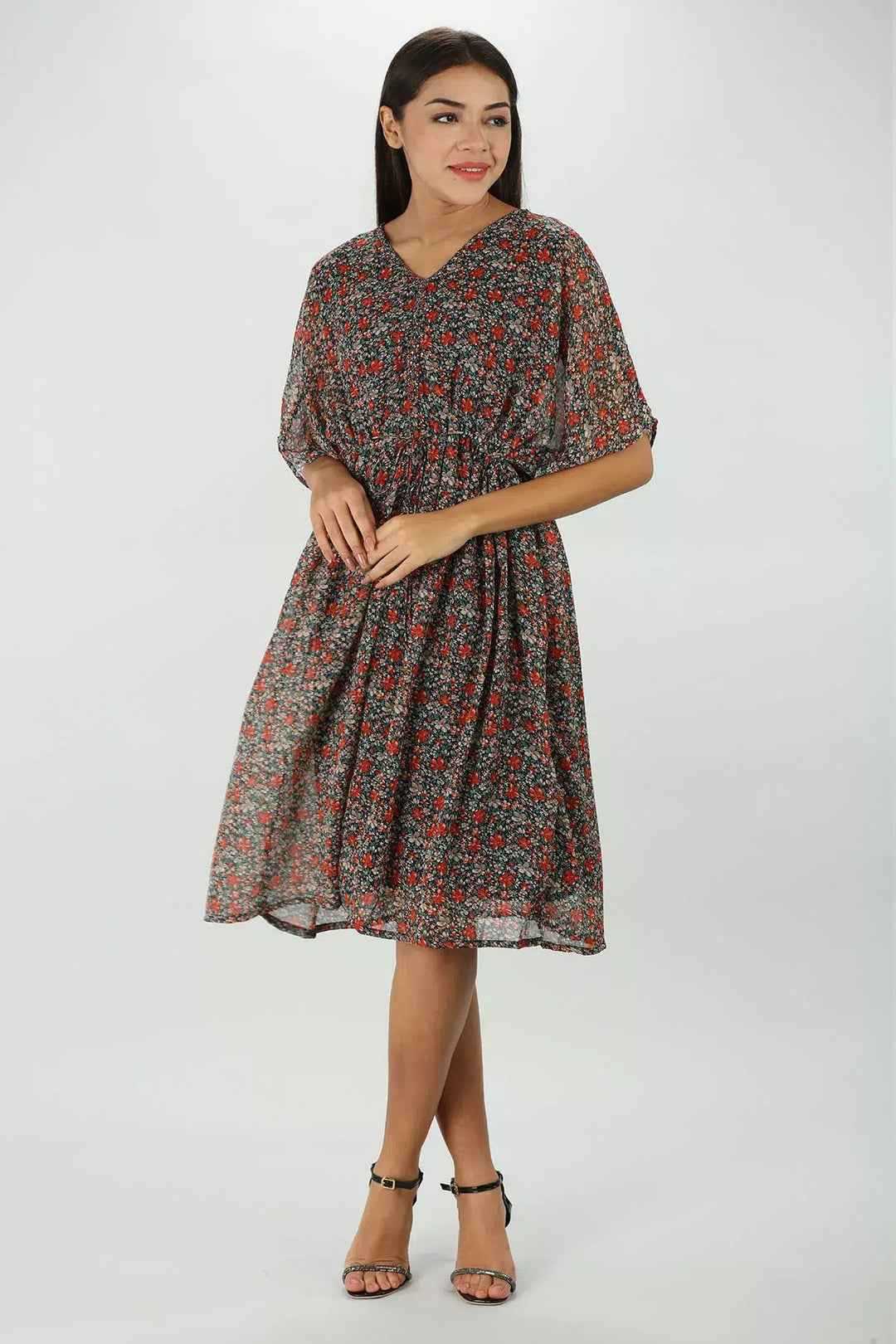 Brick Red Mystical v-neck Kaftan