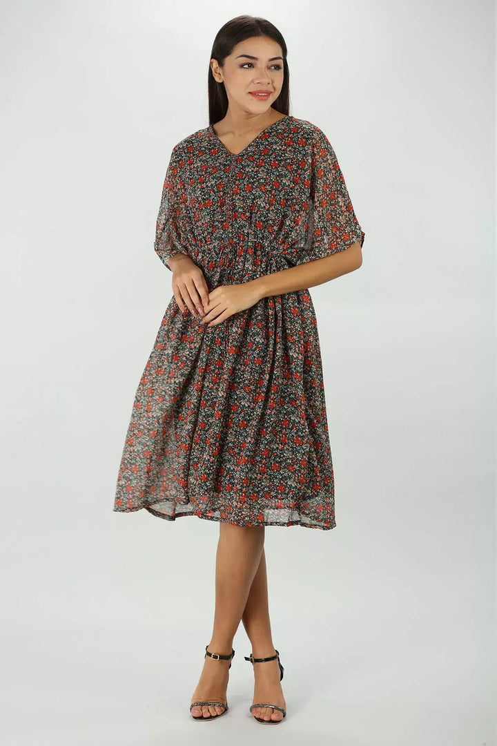 Brick Red Mystical v-neck Kaftan