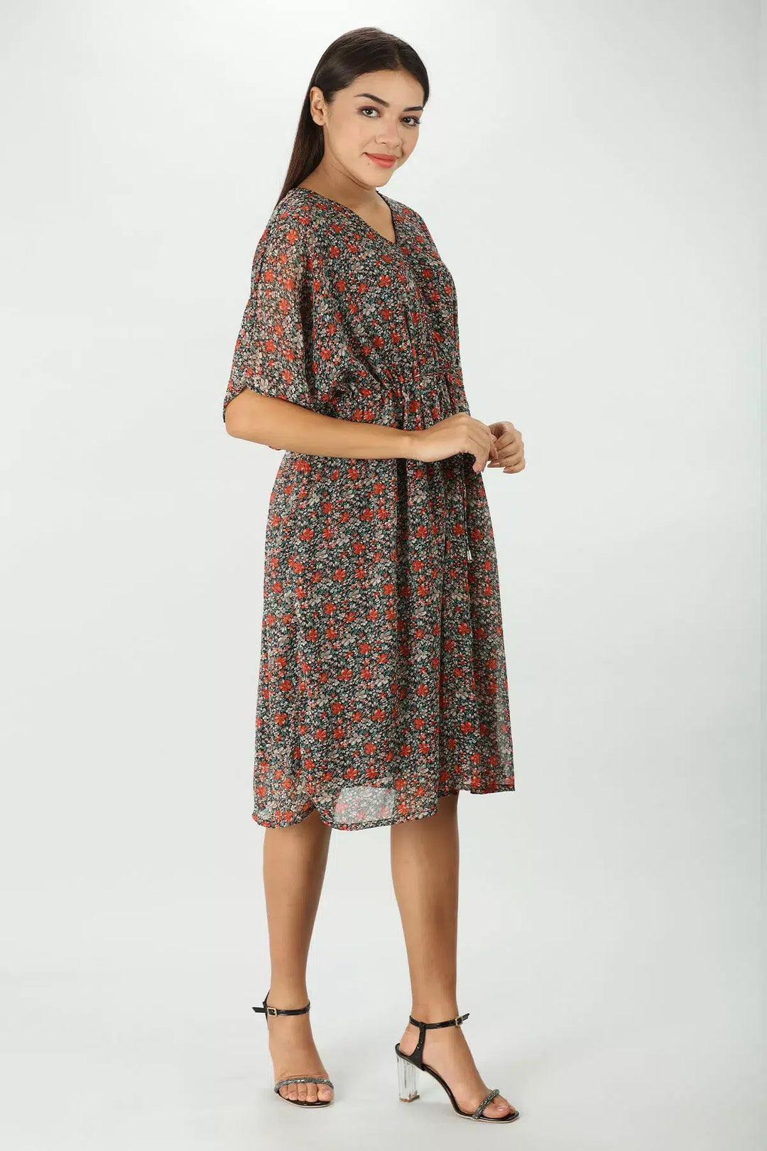 Brick Red Mystical v-neck Kaftan