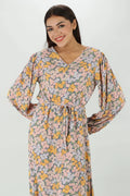 Peachy Pink Floral Print Dress