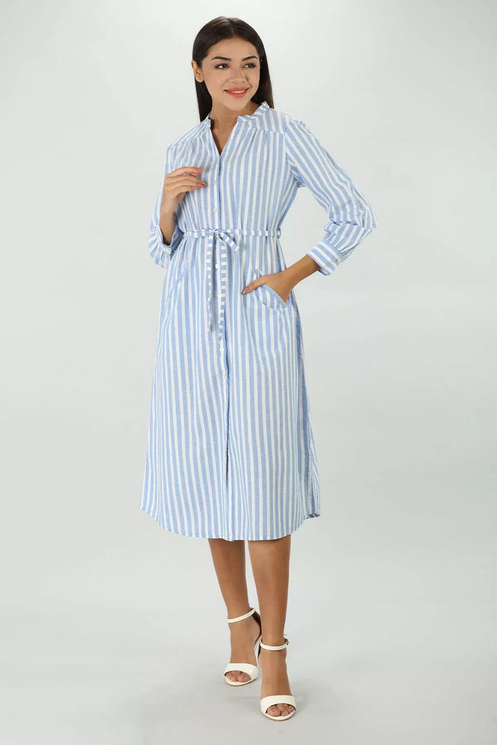 Blue stripe cotton Dress
