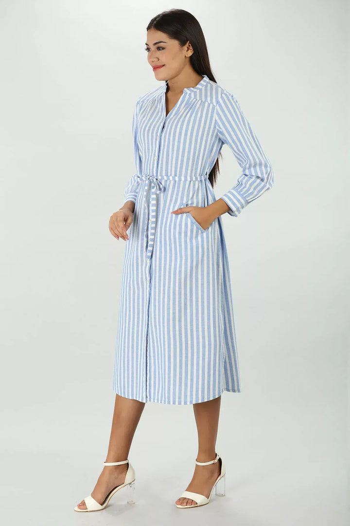 Blue stripe cotton Dress