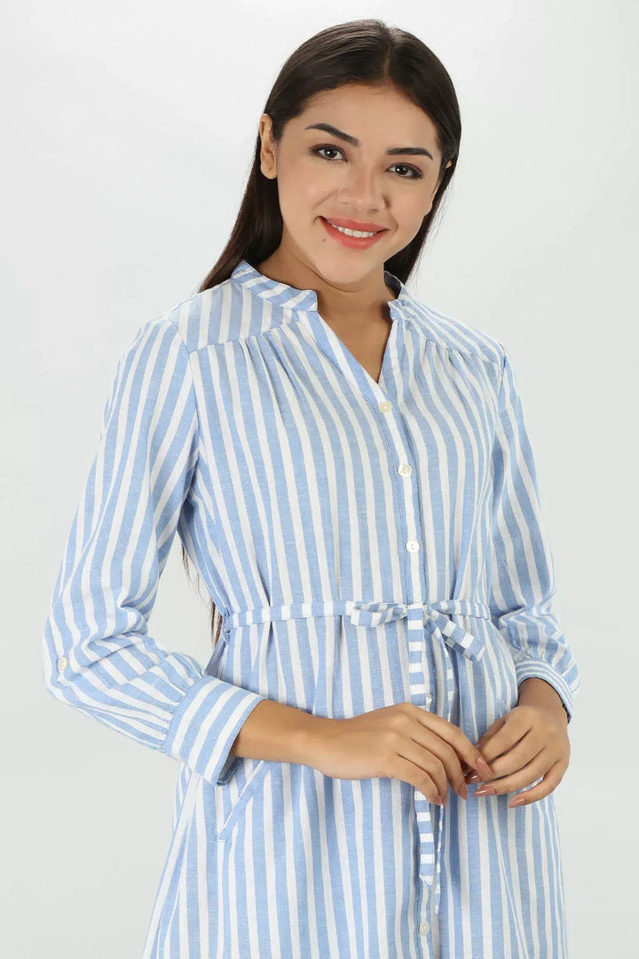 Blue stripe cotton Dress