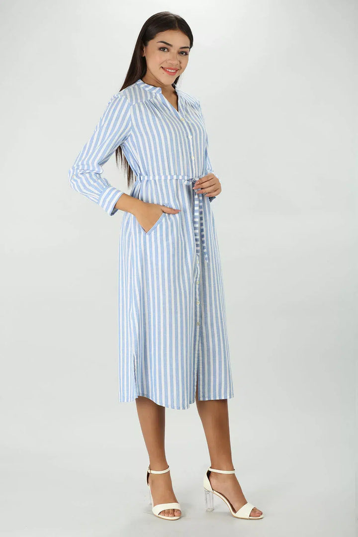 Blue stripe cotton Dress