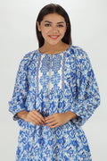 Blue Ikat Printed Dress