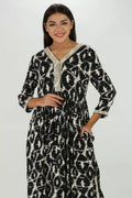 Raven Ikkat Crepe Kurti