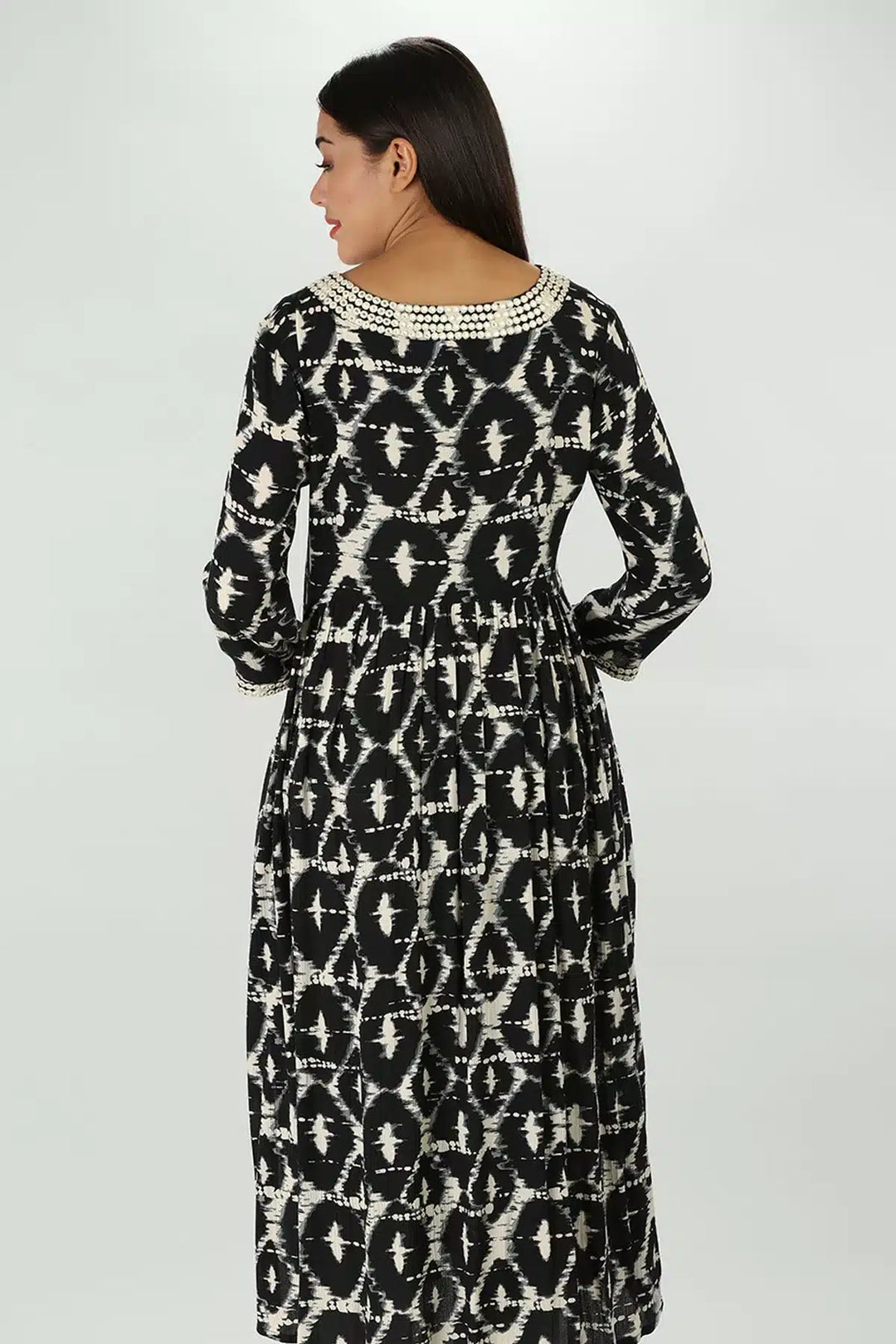 Raven Ikkat Crepe Kurti