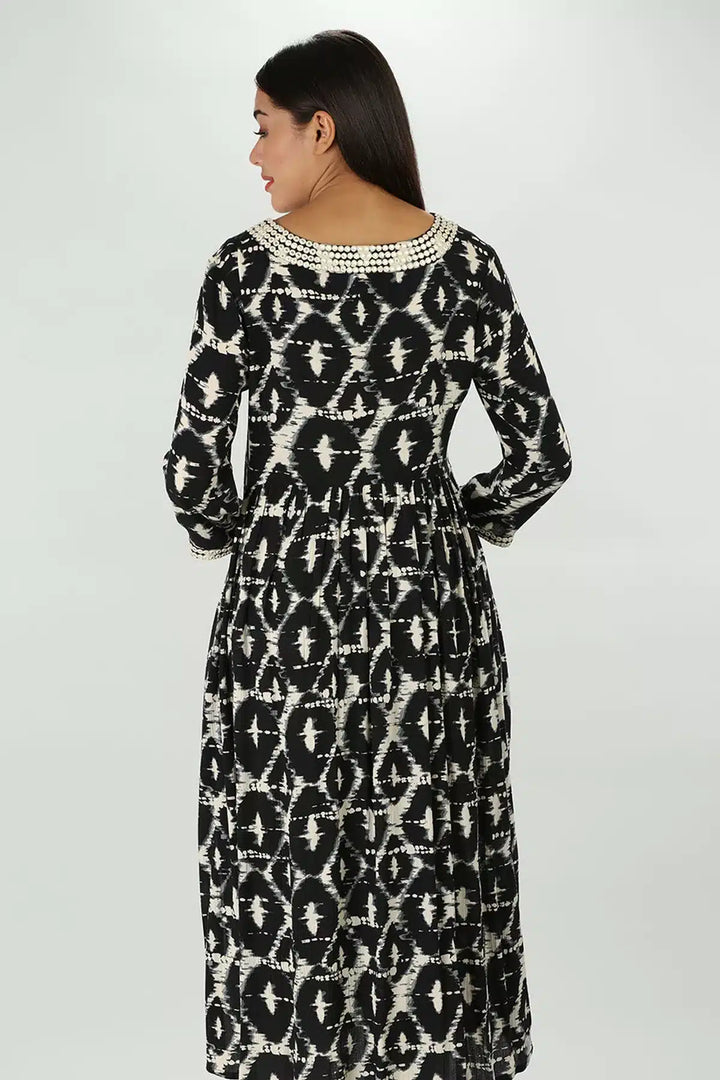 Raven Ikkat Crepe Kurti