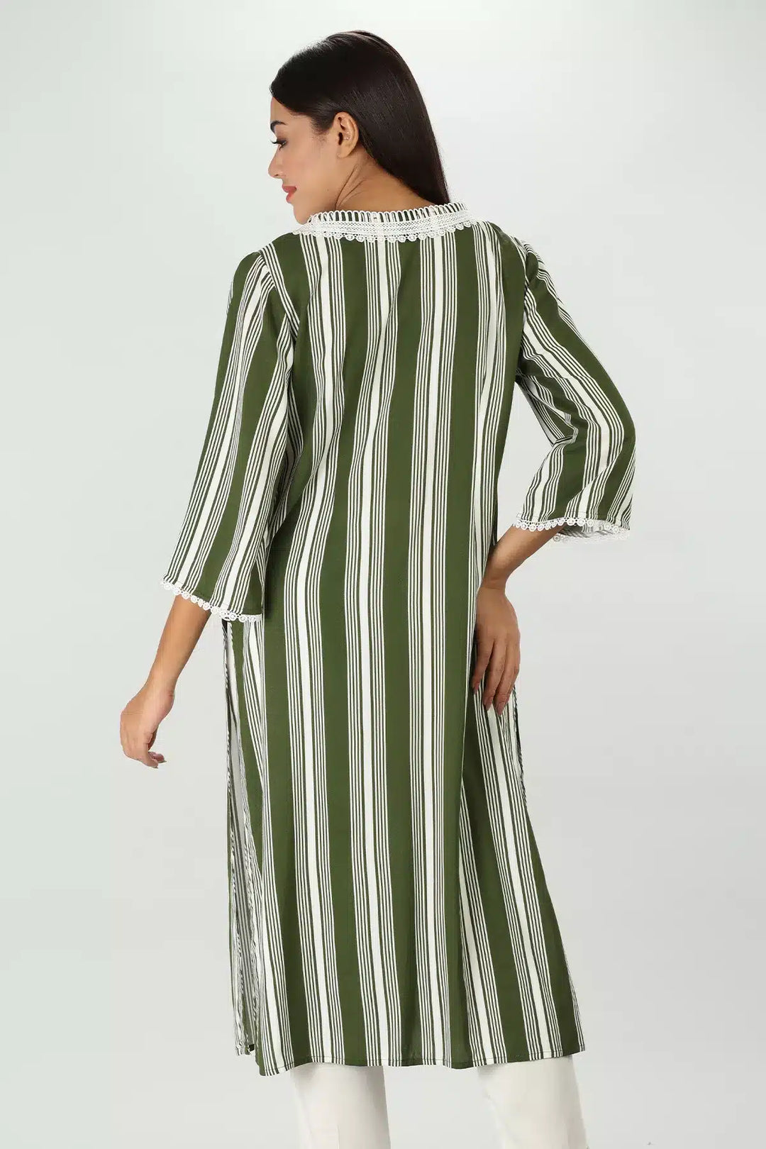 Lacy olive green Kurti