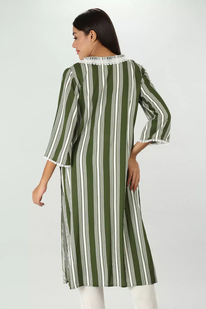 Lacy olive green Kurti