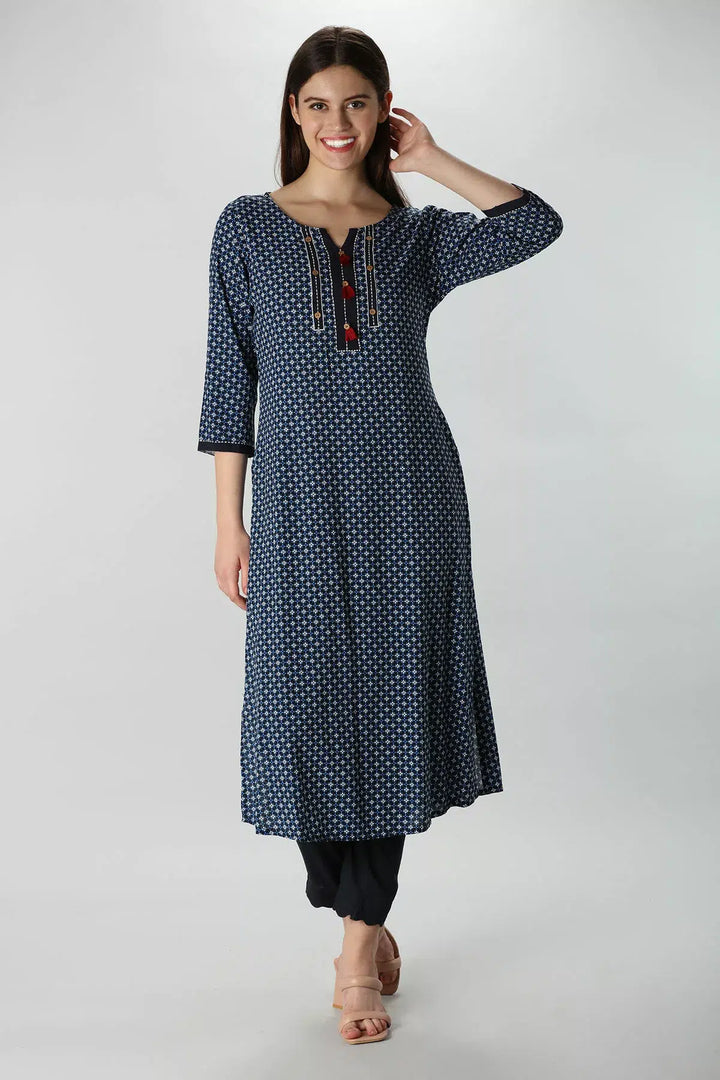 Indigo rayon Kurti
