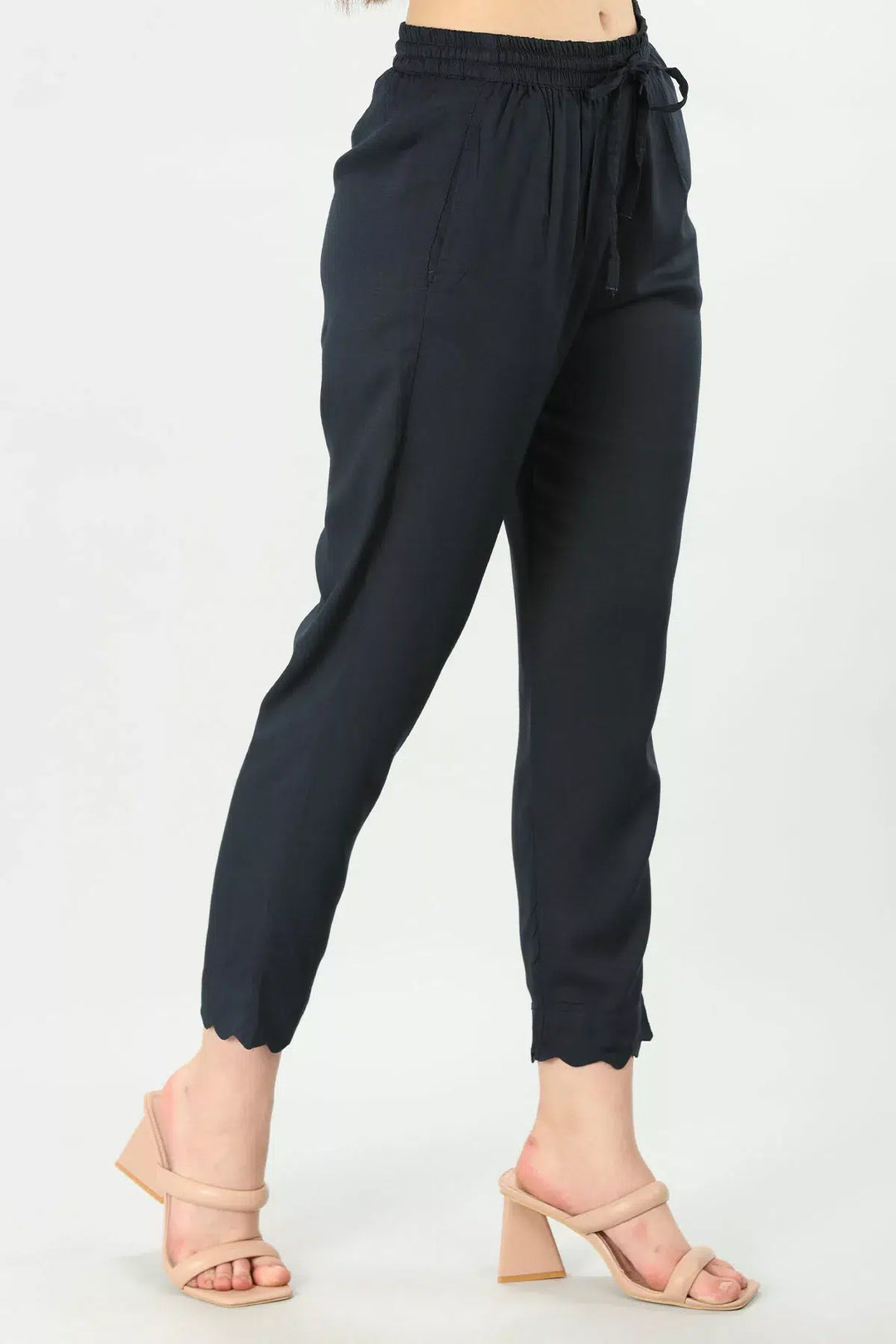Charcoal Blue Slim Fit Palazzo