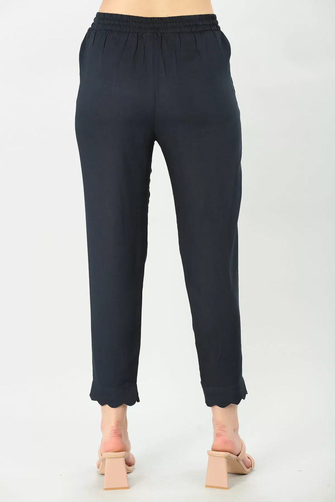 Charcoal Blue Slim Fit Palazzo