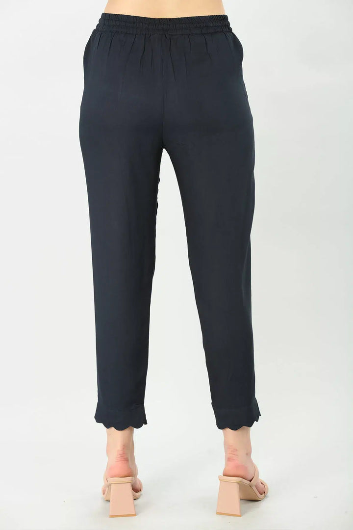 Charcoal Blue Slim Fit Palazzo
