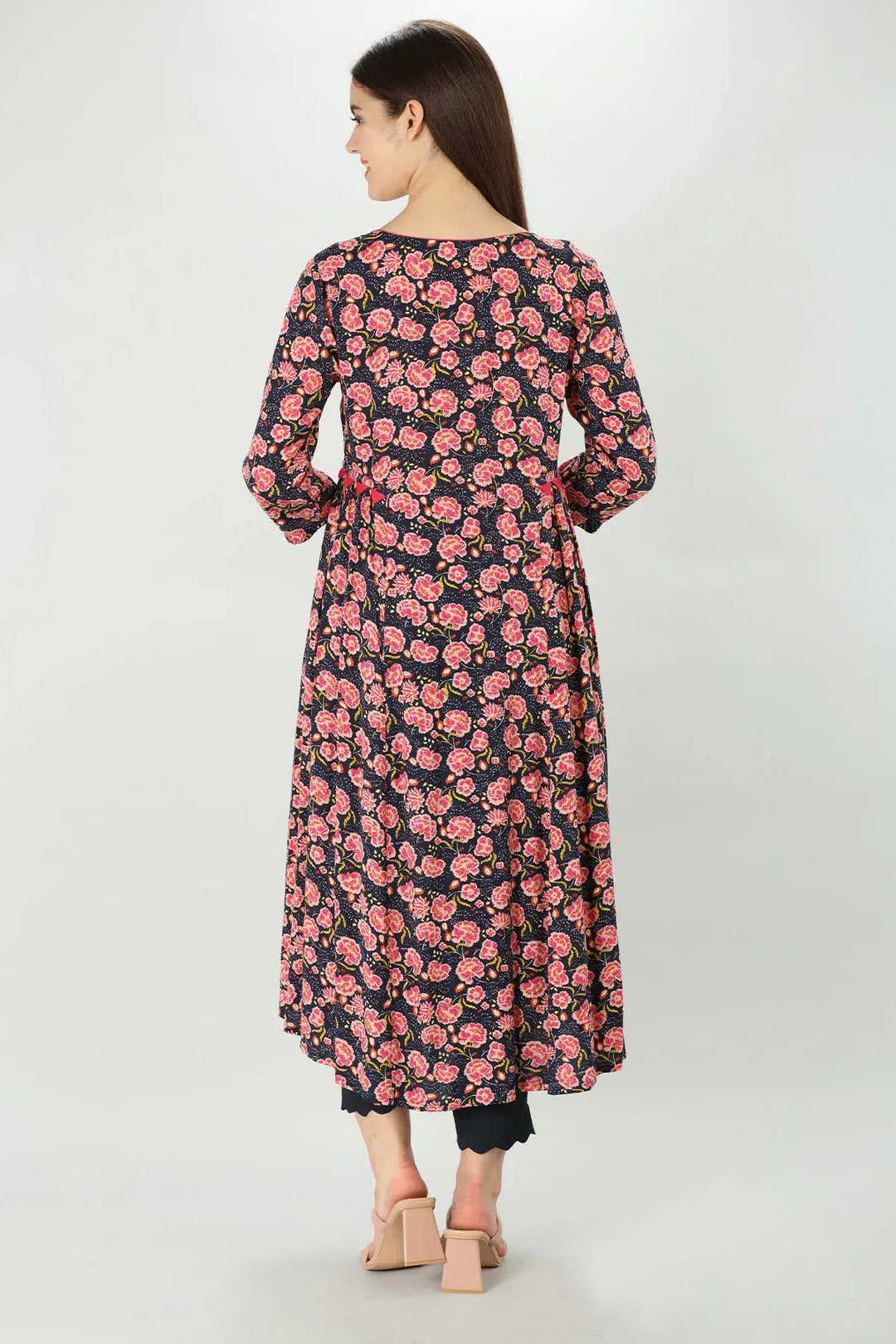 Pink Floral fusion Kurti