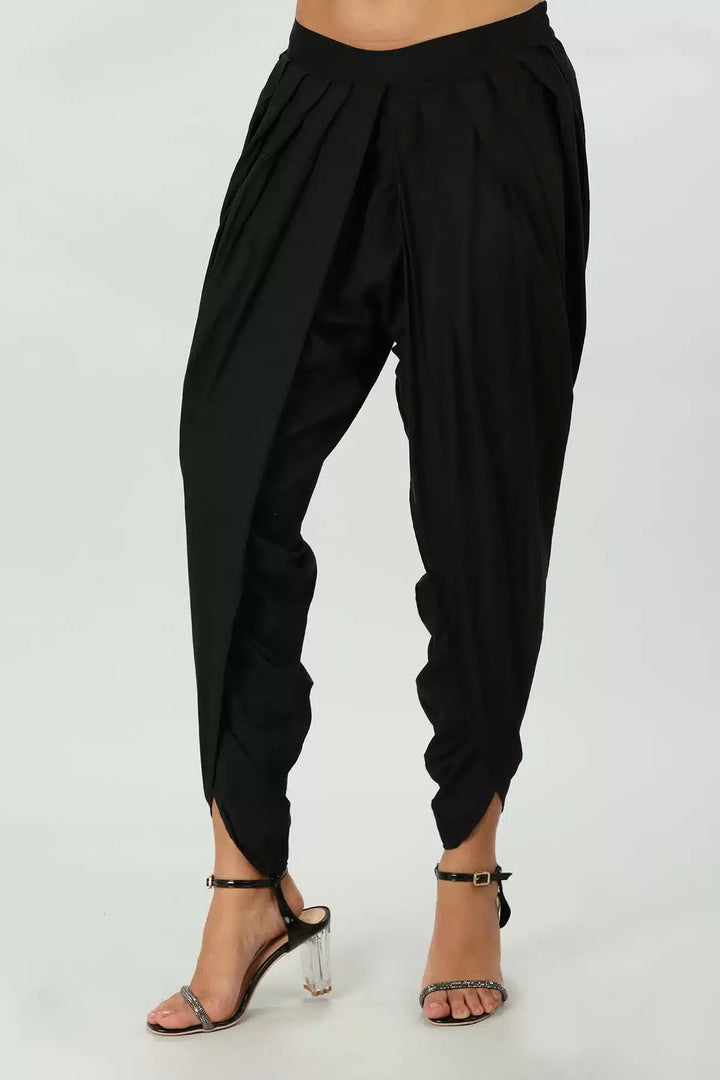 Draped black Dhoti