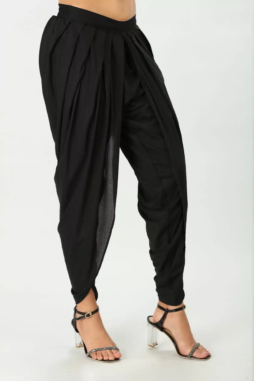 Draped black Dhoti