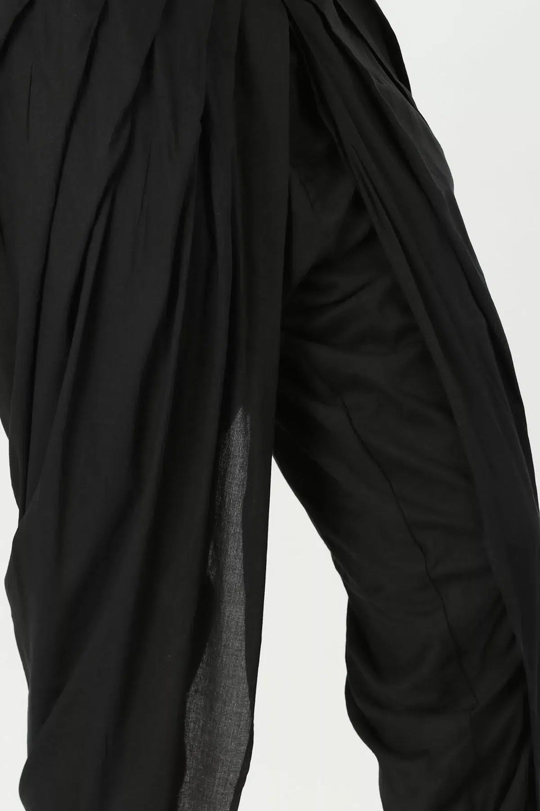 Draped black Dhoti