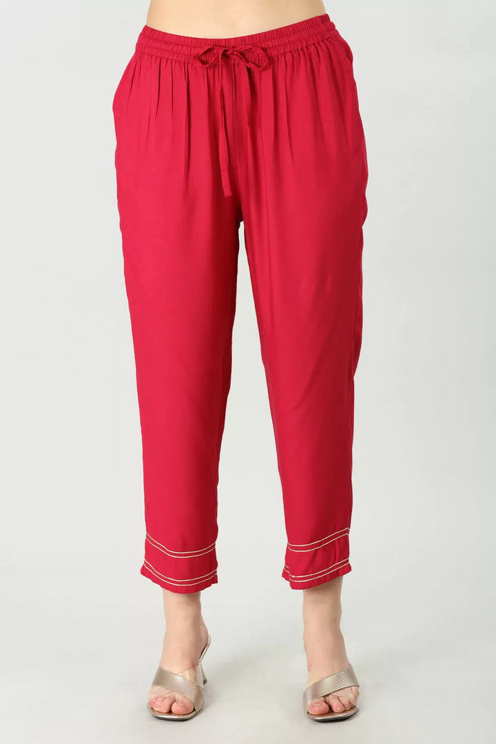 Red Rayon Palazzo