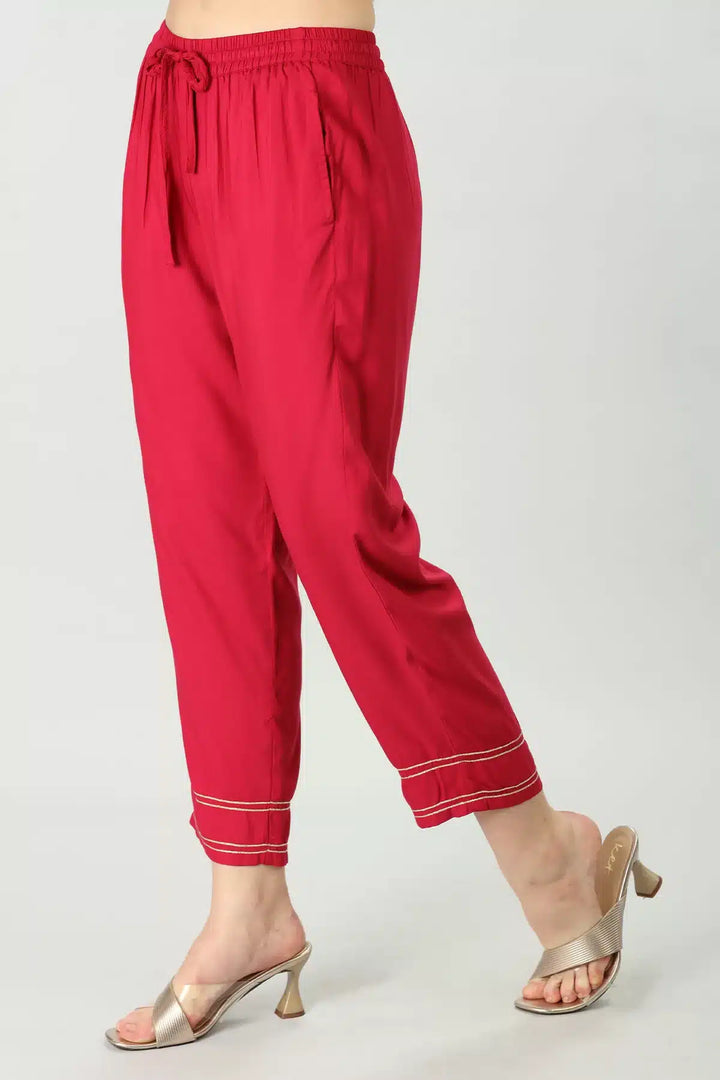 Red Rayon Palazzo