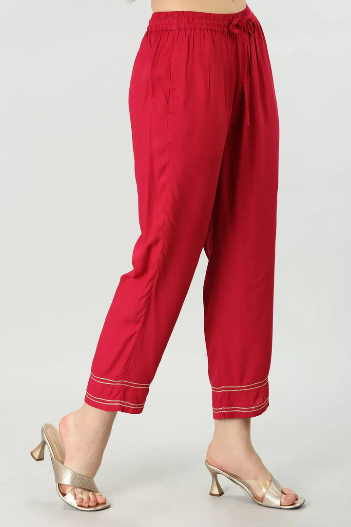 Red Rayon Palazzo