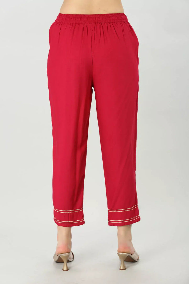 Red Rayon Palazzo