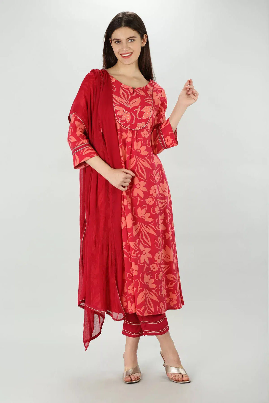 Red Rayon Palazzo