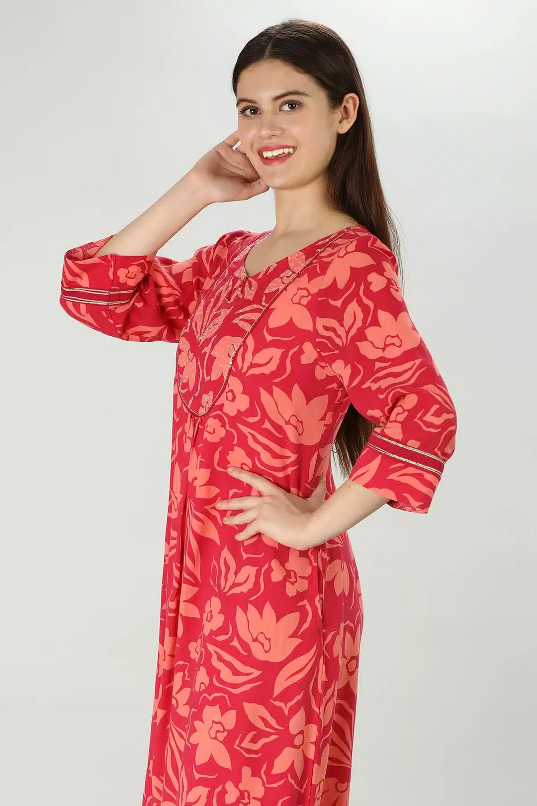 Pink rayon Kurti