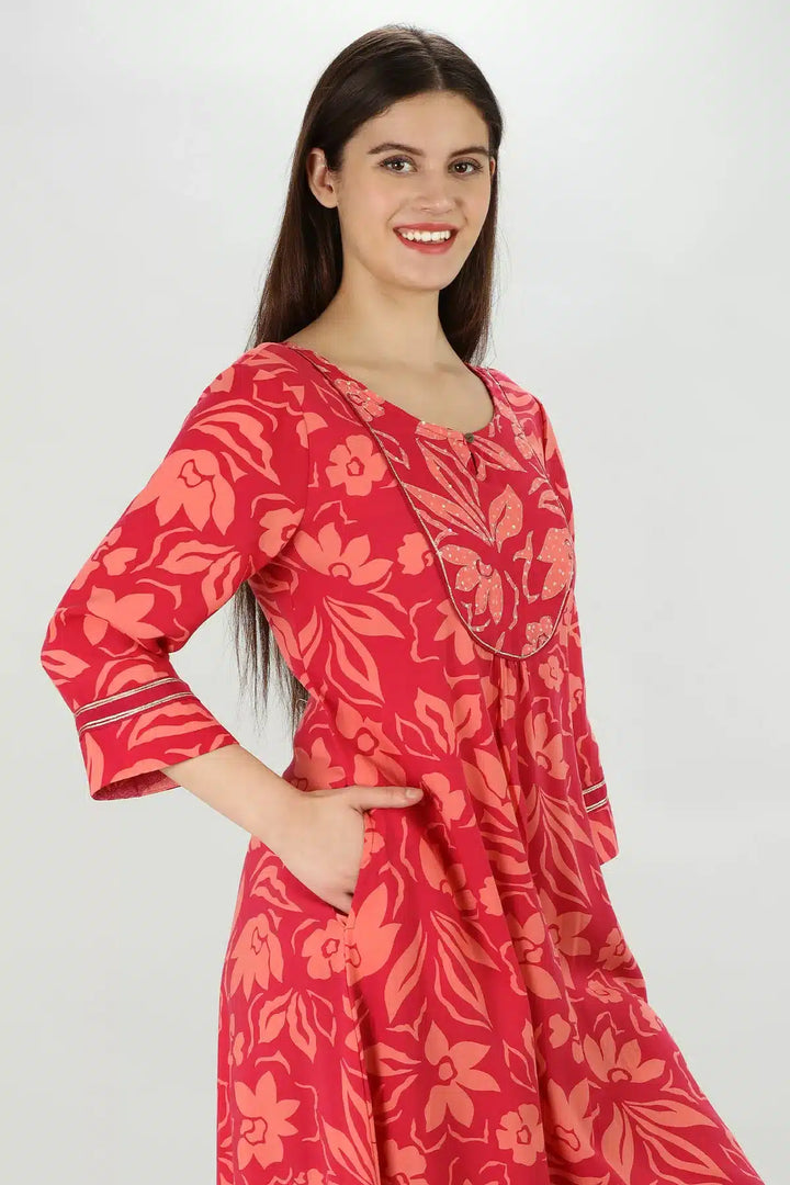 Pink rayon Kurti