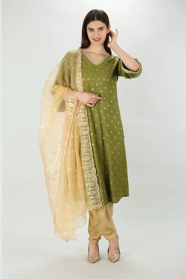 Green Whimsical Bell Sleeves Kurti