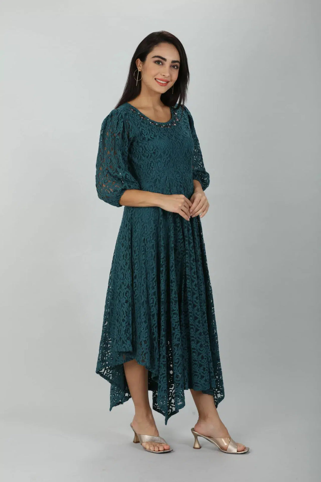Blue Net Laced Dress
