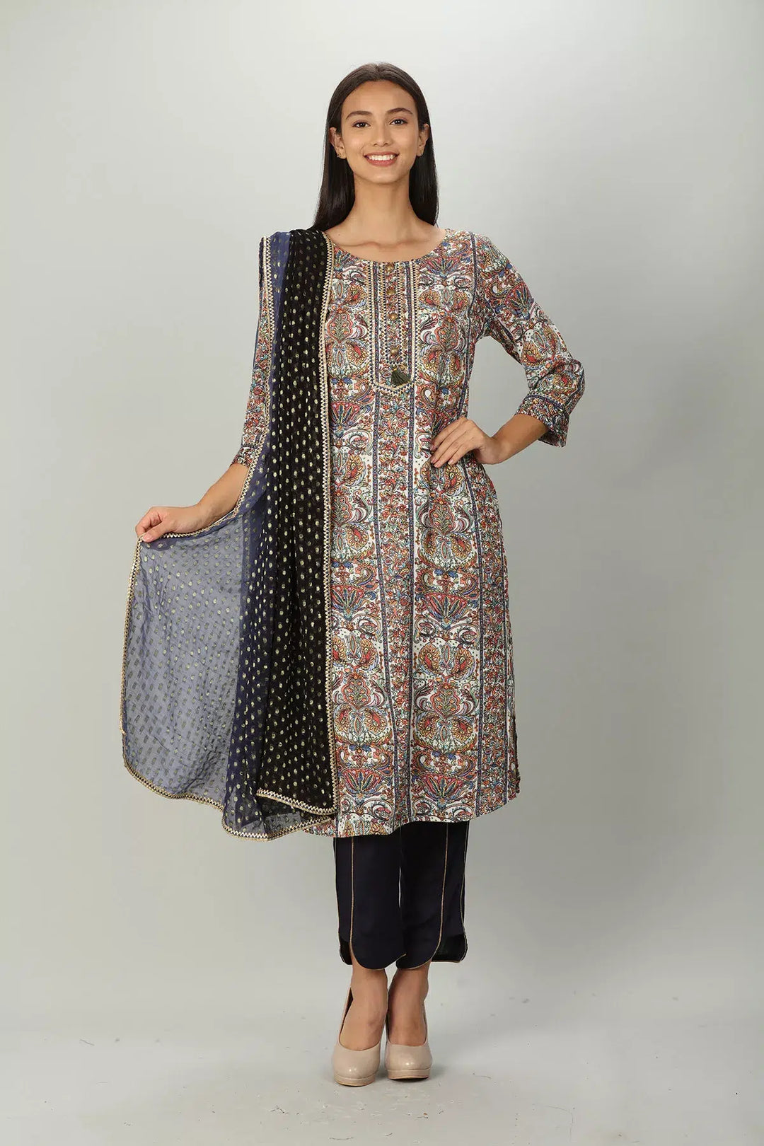 Blue Embelished Dupatta