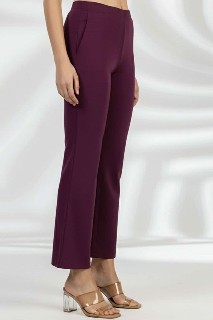 Wine Tencel Roma Spandex Pant