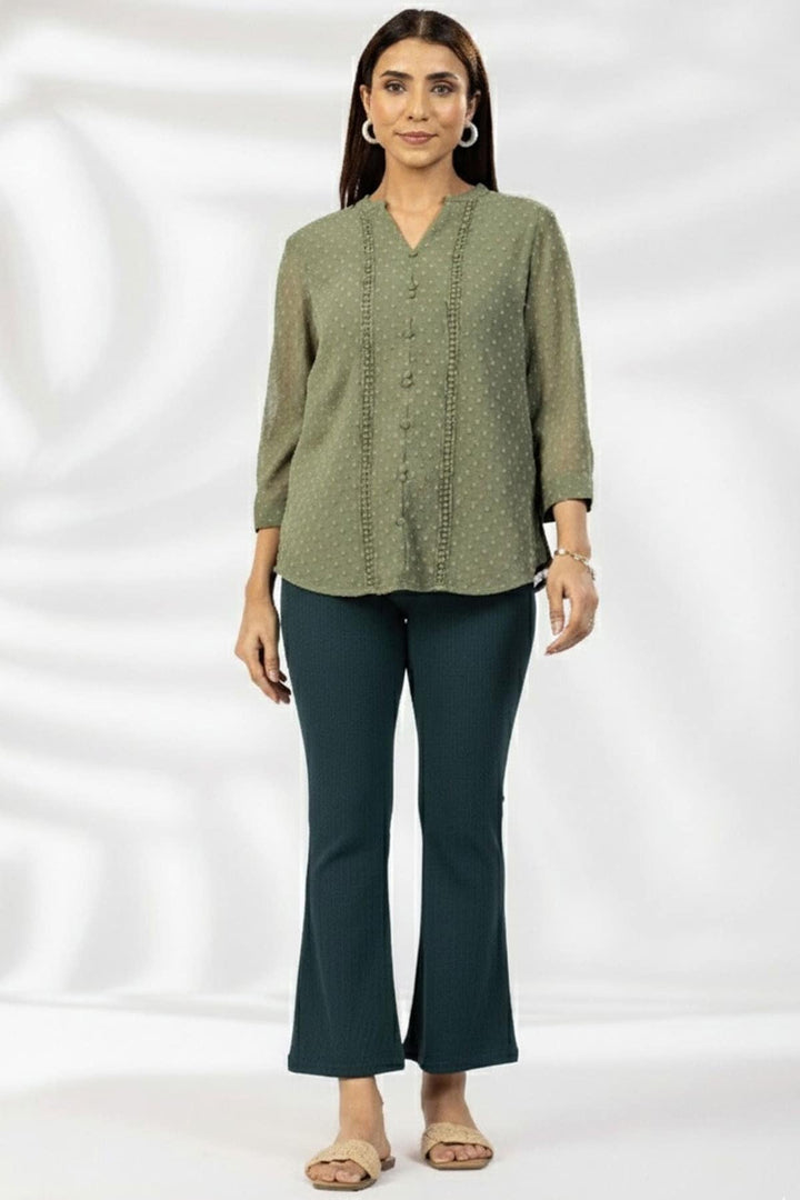 Forest Green Tencel Roma Spandex Pant