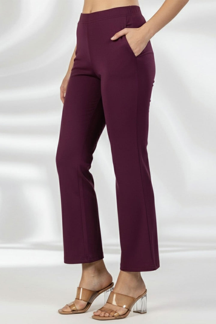 Wine Tencel Roma Spandex Pant