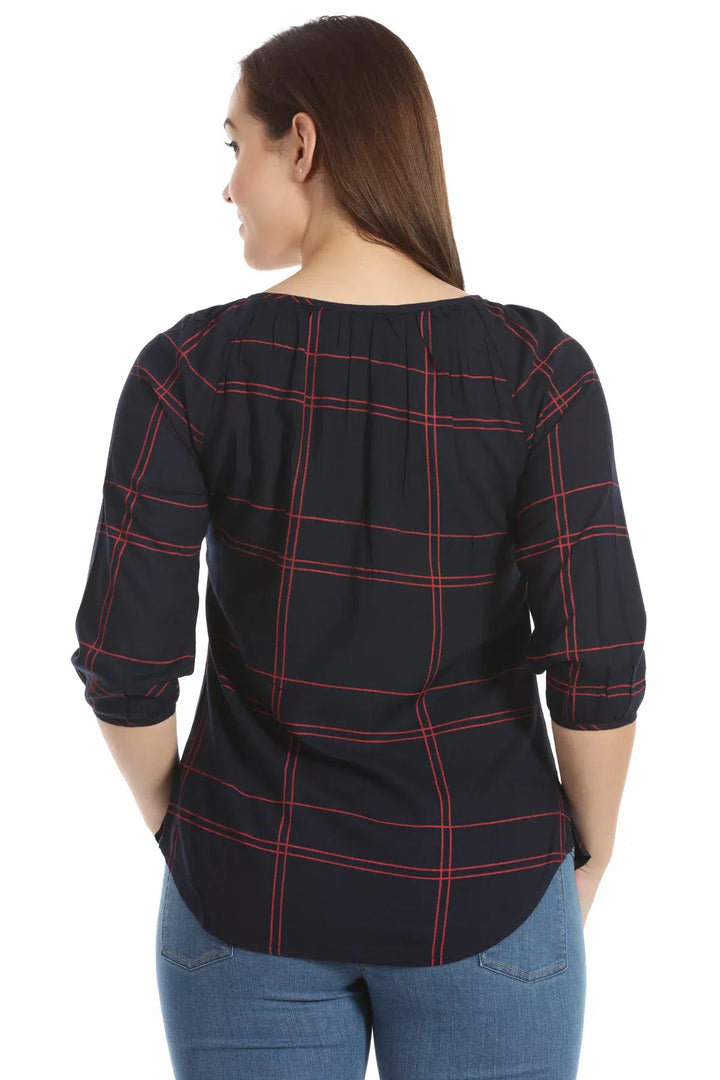 Charcoal Blue Rayon Top