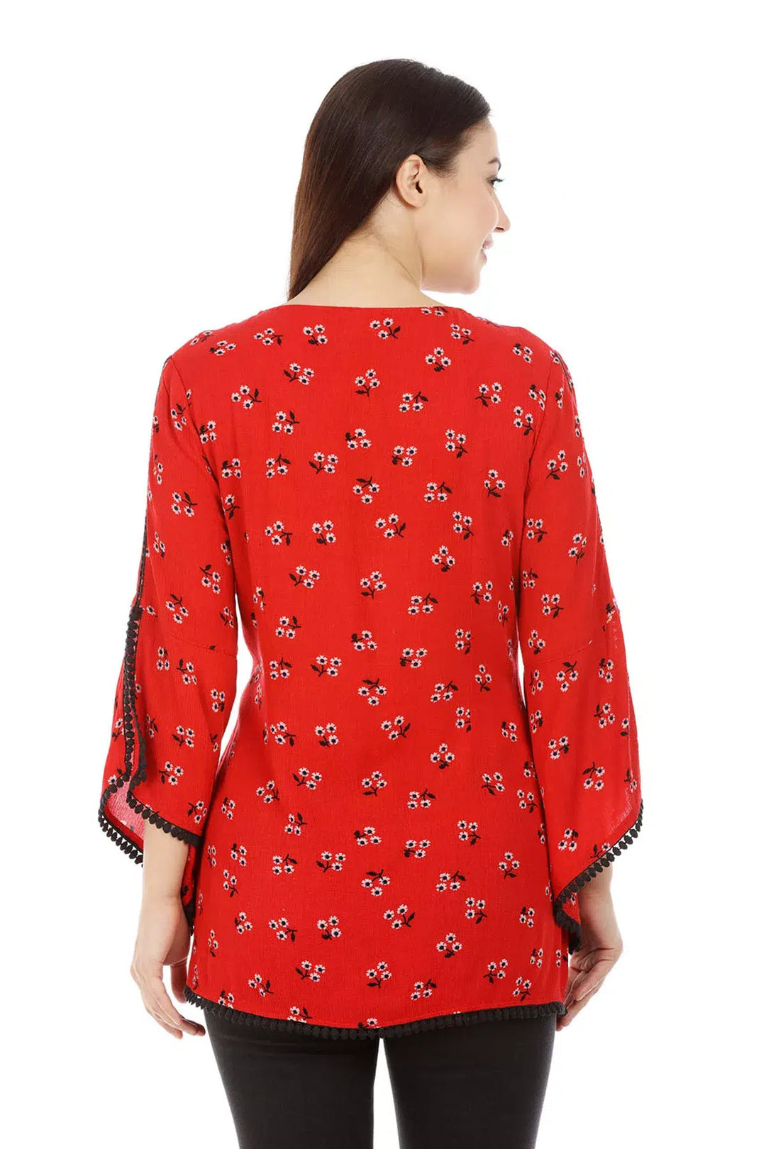 Red Printed Viscose Top