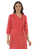 Red Striped Viscose Dress