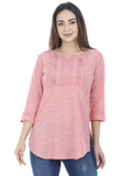Pink Solid Cotton Top