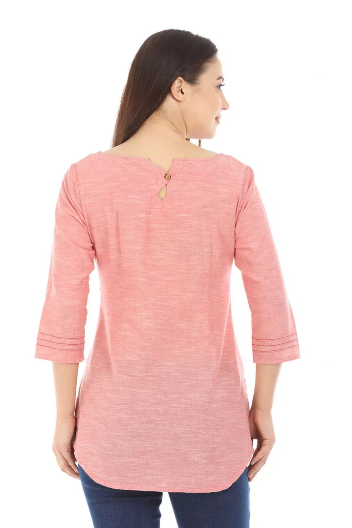 Pink Solid Cotton Top
