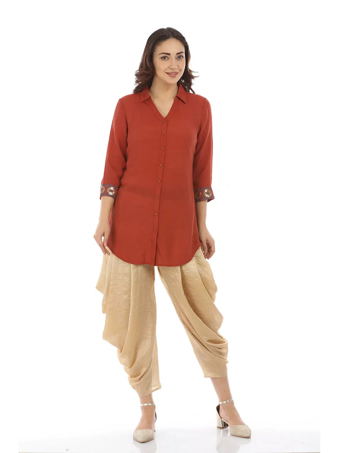 Rust Viscose Solid Top