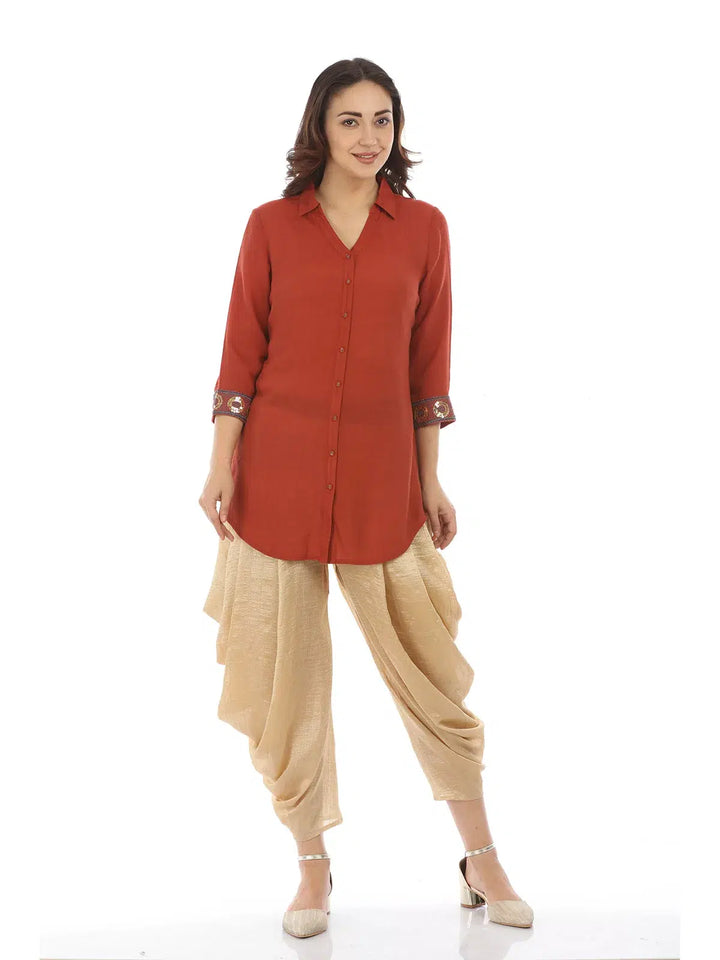 Rust Viscose Solid Top