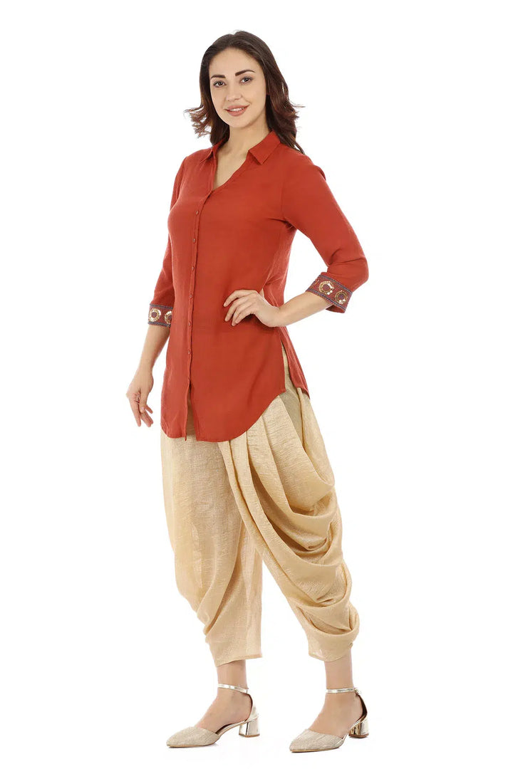 Rust Viscose Solid Top
