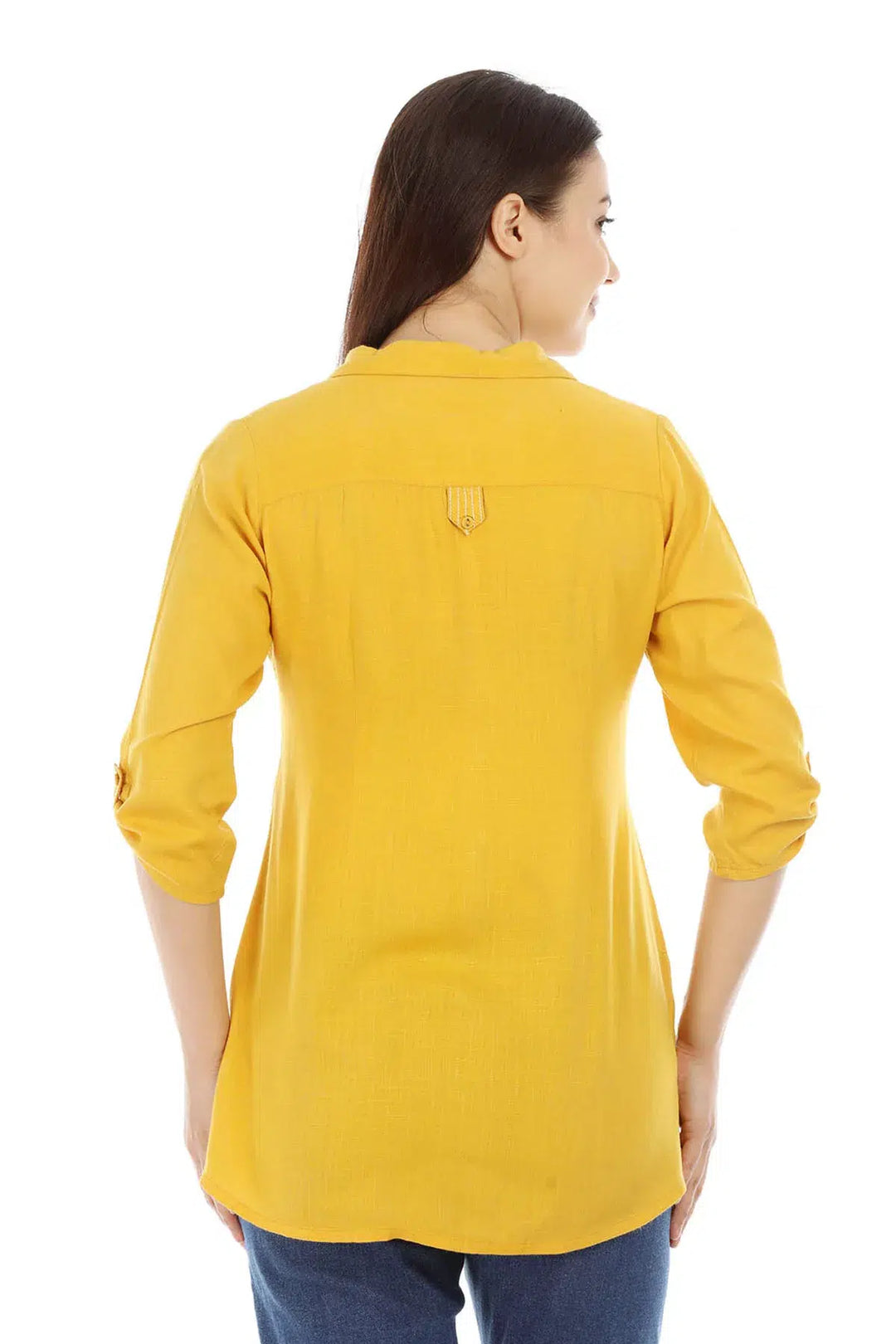 Yellow Viscose Embriodered Top