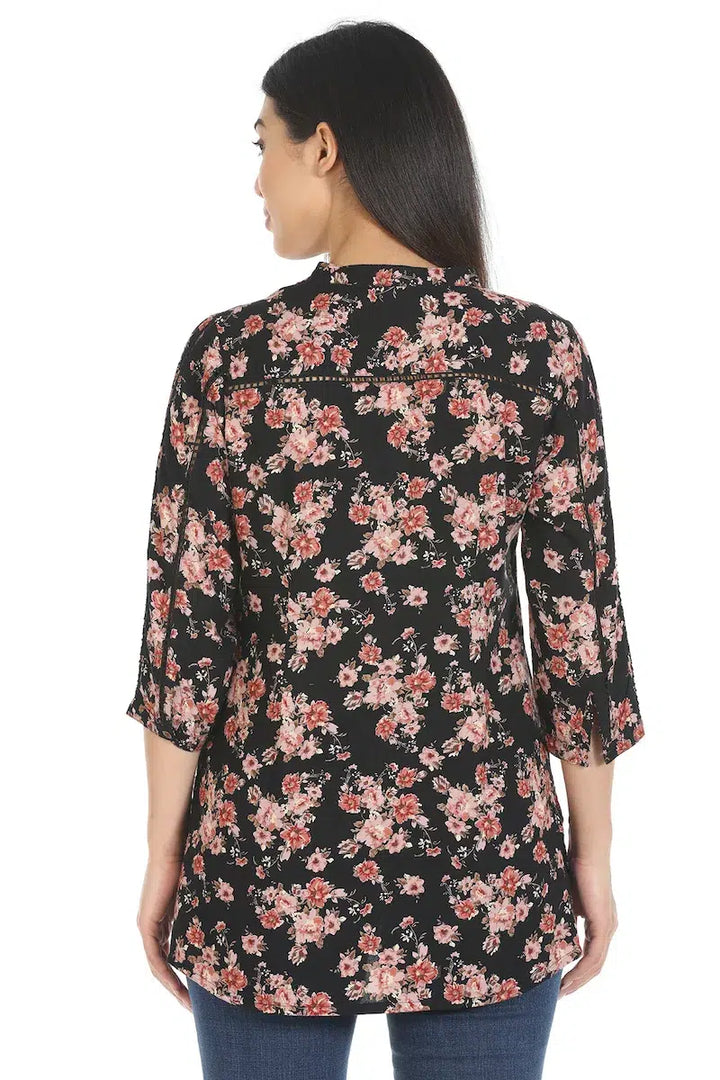 Black Printed Viscose Top