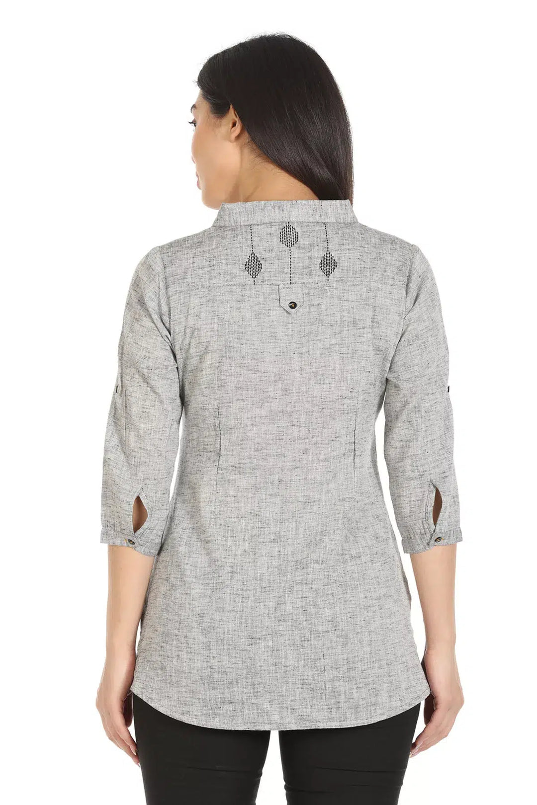 Grey Cotton Printed Shirt